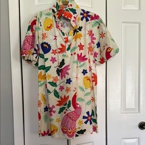 Red and Pink Casual Dress with Button Down Style